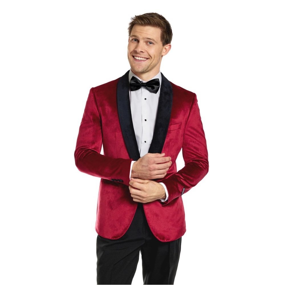 Men's Red Velvet Blazer